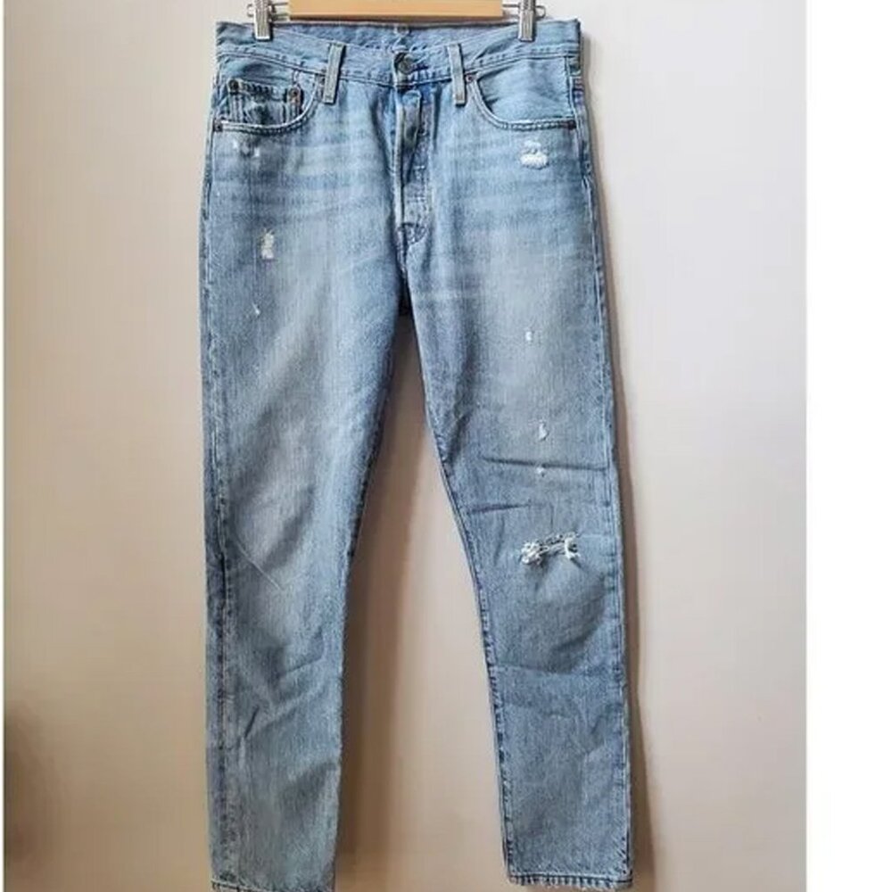 Free People Levi's Premium Light Blue 100% Cotton Ribcage Straight Leg Jeans 30